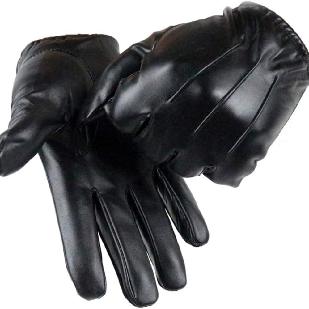 Durable Pu Leather Touchscreen Winter Gloves For … - image 1